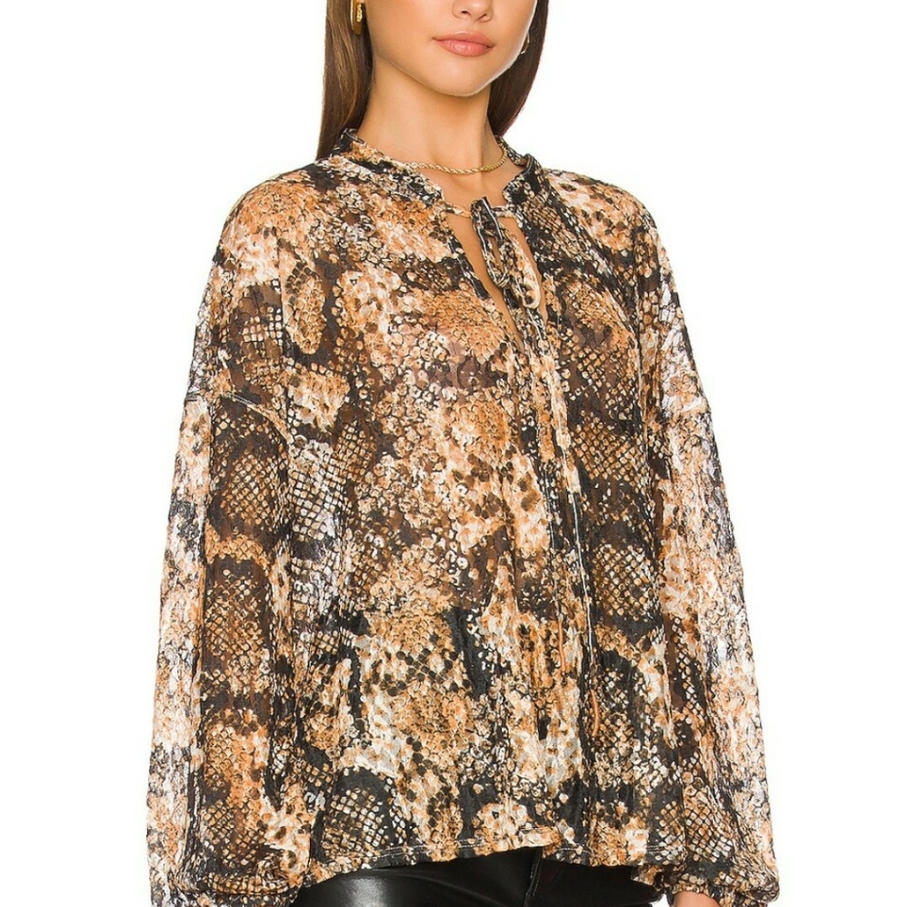 Free People Sheer Out For The Night Top - Picture 4 of 4